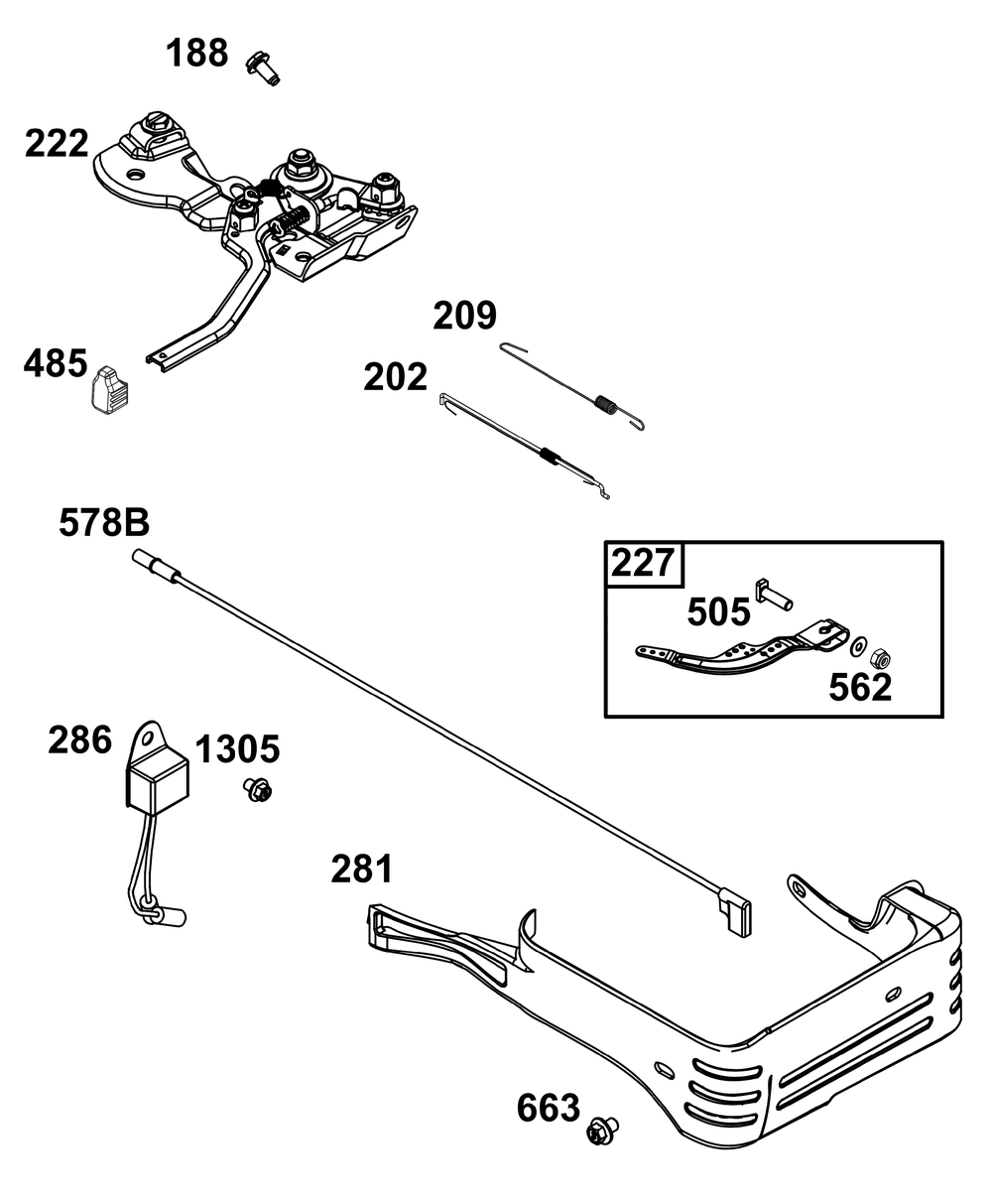 Controls Group Diagram and Parts List for 130G32-0018-H5 100000 - 19Z999 Briggs and Stratton Engine